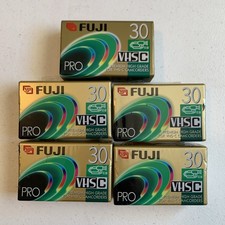 New Lot Of 5 Fujifilm Pro Premium VHS-C Camcorder Video Cassette Tape TC-30