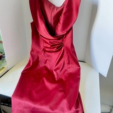 Eliza J Satin Sheath dress Size 10 Ruby Red Maroon Cocktail Formal Portrait