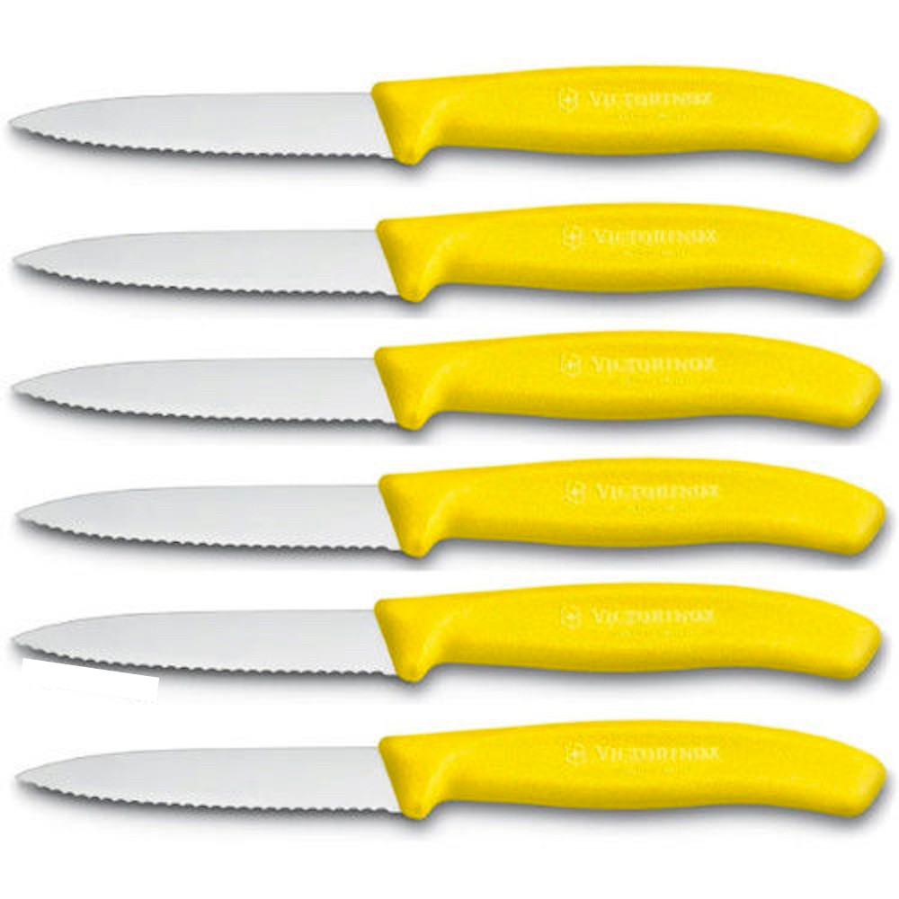Victorinox Serrated Paring Knife 8cm Yellow 6-Pack