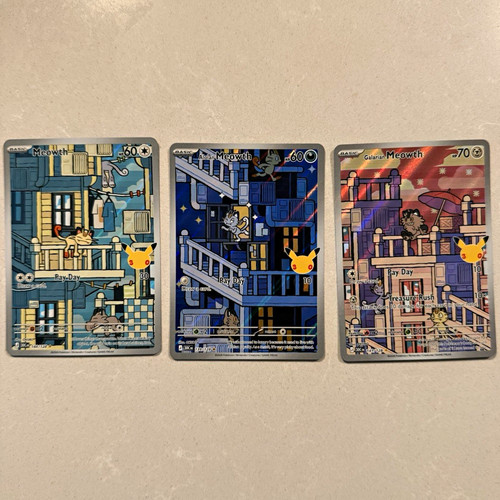 2026 Pokémon 30th Celebration Meowth Trio IR 139 141 144 Connecting Art