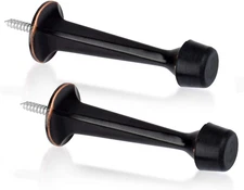 2 Pack Solid Rigid Door Stops - Heavy Duty Door Stoppers Wall Protector with Sof