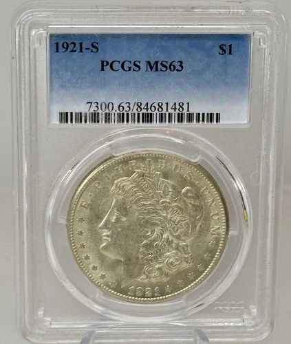 1921-S Morgan Silver Dollar PCGS MS63