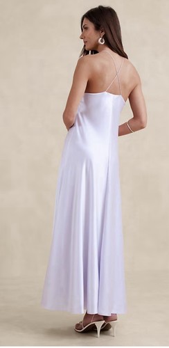 Banana Republic Silk Halter Maxi Dress Whisper Violet. Size Xs, NWT - Picture 2 of 7