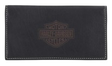 Harley-Davidson Men's Laser B S Rodeo Bi-Fold Leather Wallet Black MWM065/08