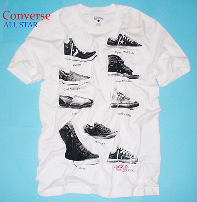 CONVERSE T-Shirt *Shoe Diagram Crew* Basic Tee bright white *Print Shirt *NEU