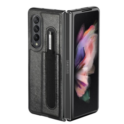 Samsung Galaxy Z Fold 4 Leather Case Hybrid Shockproof  with Stylus holder