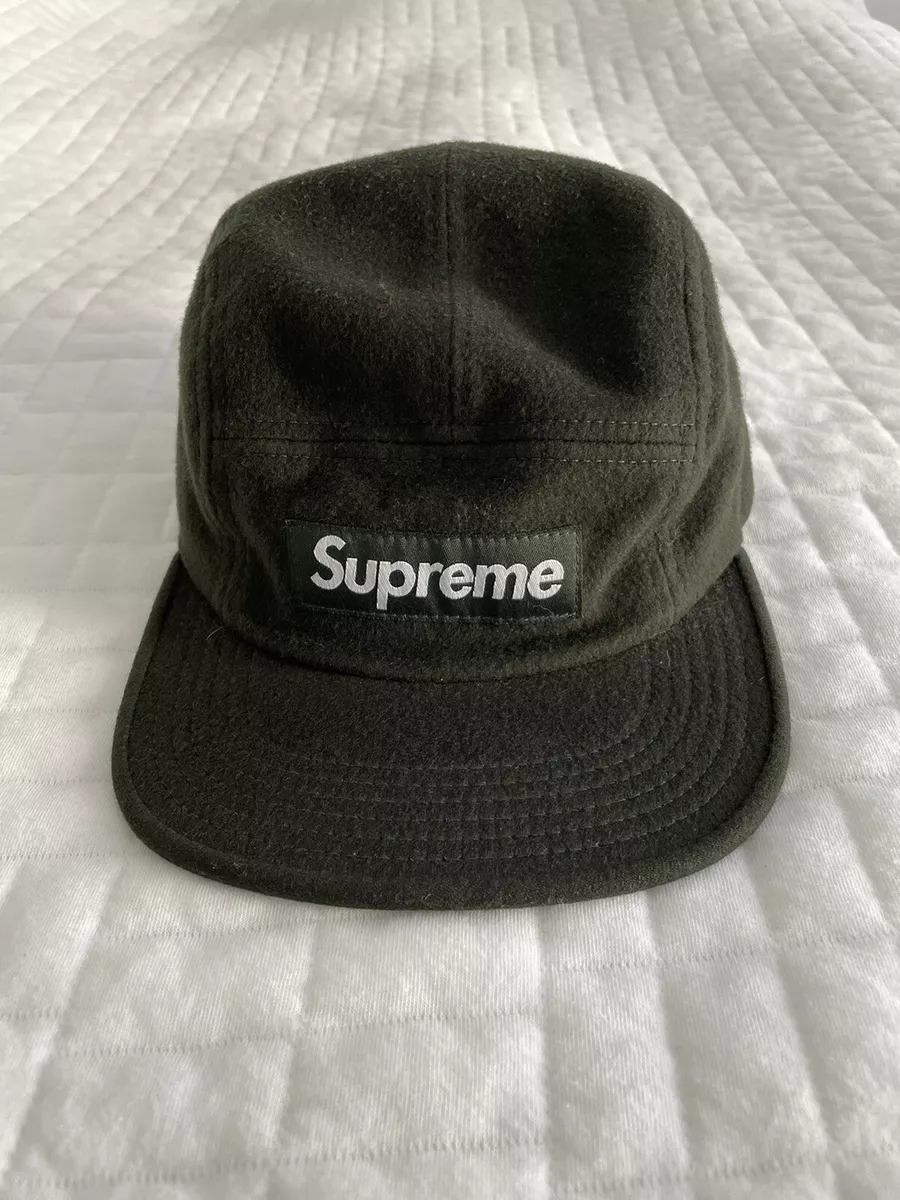 Supreme Loro Piana Wool Box Logo Hat Olive DS Men's Camp Cap