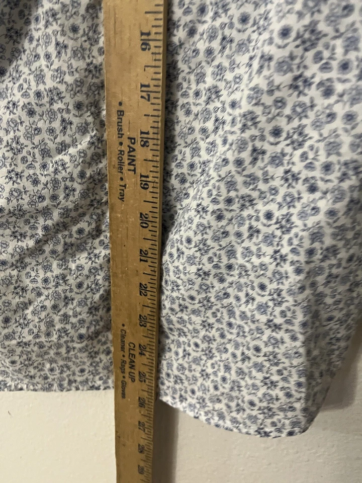 Blusa Top Camisa Top De Colección Izod Para Mujer M Con Botones Cottage Core Manga 3/4 Floral Blanca Foto 4 de 4