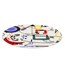 Round Office Carpet Mat Pad Floor Protector Surrealistic pattern PVC fi 100