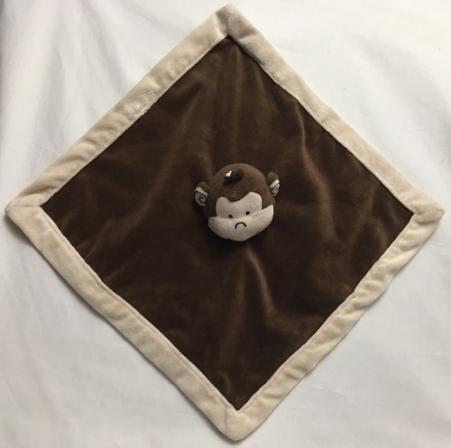 TIDDLIWINKS Baby 13" X 14" SECURITY BLANKET MONKEY Plush Stuffed 