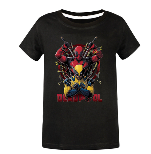 Kids Girls Boys Deadpool+Wolverine Casual Short Sleeve T-shirt Cotton Summer Top - Picture 4 of 53