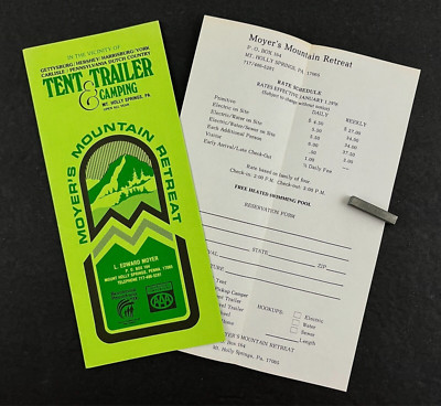 1976 Moyer's Mountain Retreat Mt Holly Springs PA Camping VTG Travel Brochure