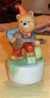 Vintage ceramic Christmas bear music box, plays "Jingle Bells" — photo 2