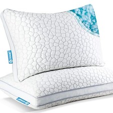 Bed Pillows Queen Size Set Of 2 Shredded Memory Foam Pillows 2 Pack Cooling Gel