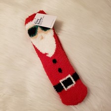 Old Navy Santa Claus Printed Cozy Socks Womens One Size Christmas
