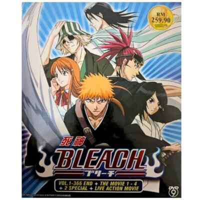 AnimeDVD Bleach VOL.1-366 END +4 Movies +2SP + 1LiveAction ENG Dub FREE SHIPPING