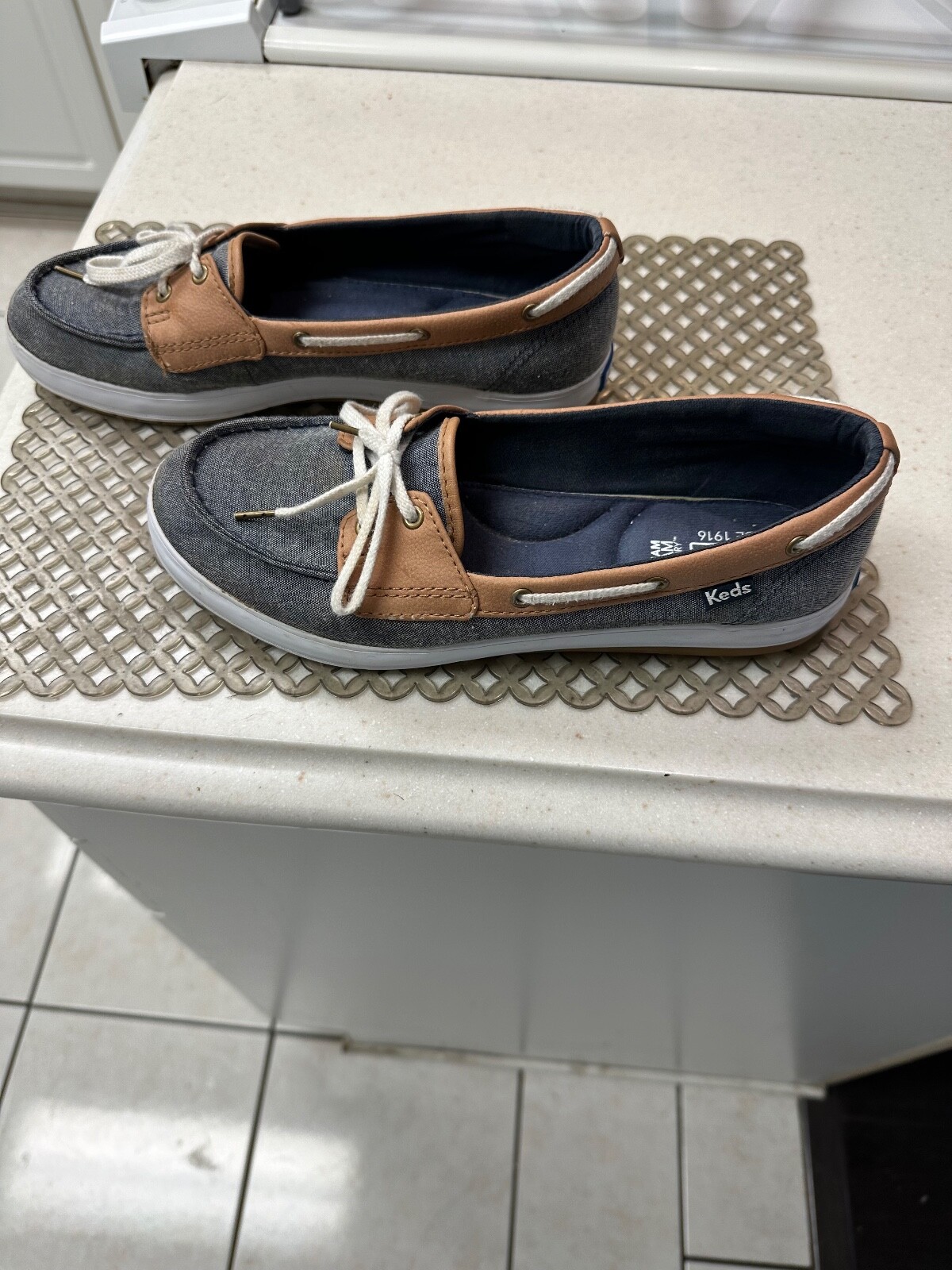 SAOLA Scarpe stringate donna KEDS Dream Foam suola memory blu denim taglia 7 5