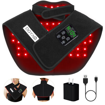 DGYAO Cordless Infrared Red Light Therapy Neck Shoulder Device with Power Bank