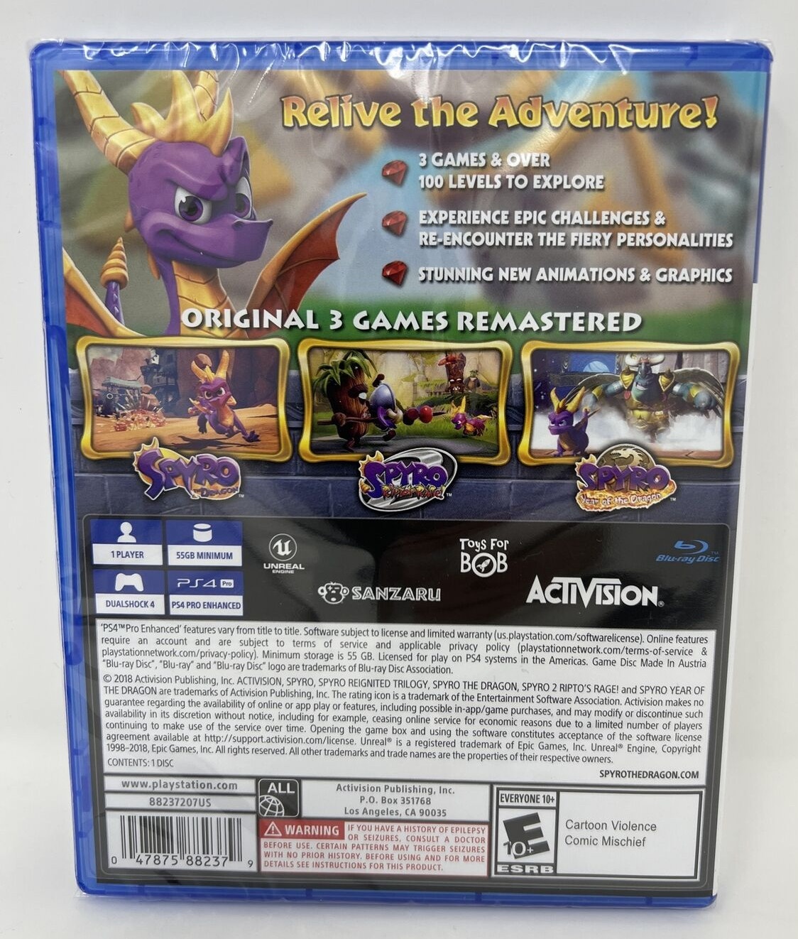 Spyro Reignited Trilogy 3 Games Remastered Activision Sony PS4