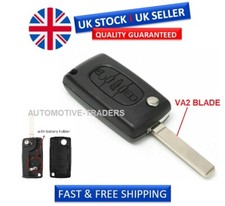 for Peugeot 107 207 307 407 308 407 607 3 Button FOB Key Uncut Blade + LOGO A30