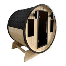 ALEKO Outdoor 3-4 Person Pine Wood Dry Wet Barrel Sauna with Heater and Roof