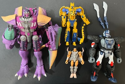 Transformers Kingdom Beast Wars Lot, Megatron, Primal, Cheetor, & Rattrap Used