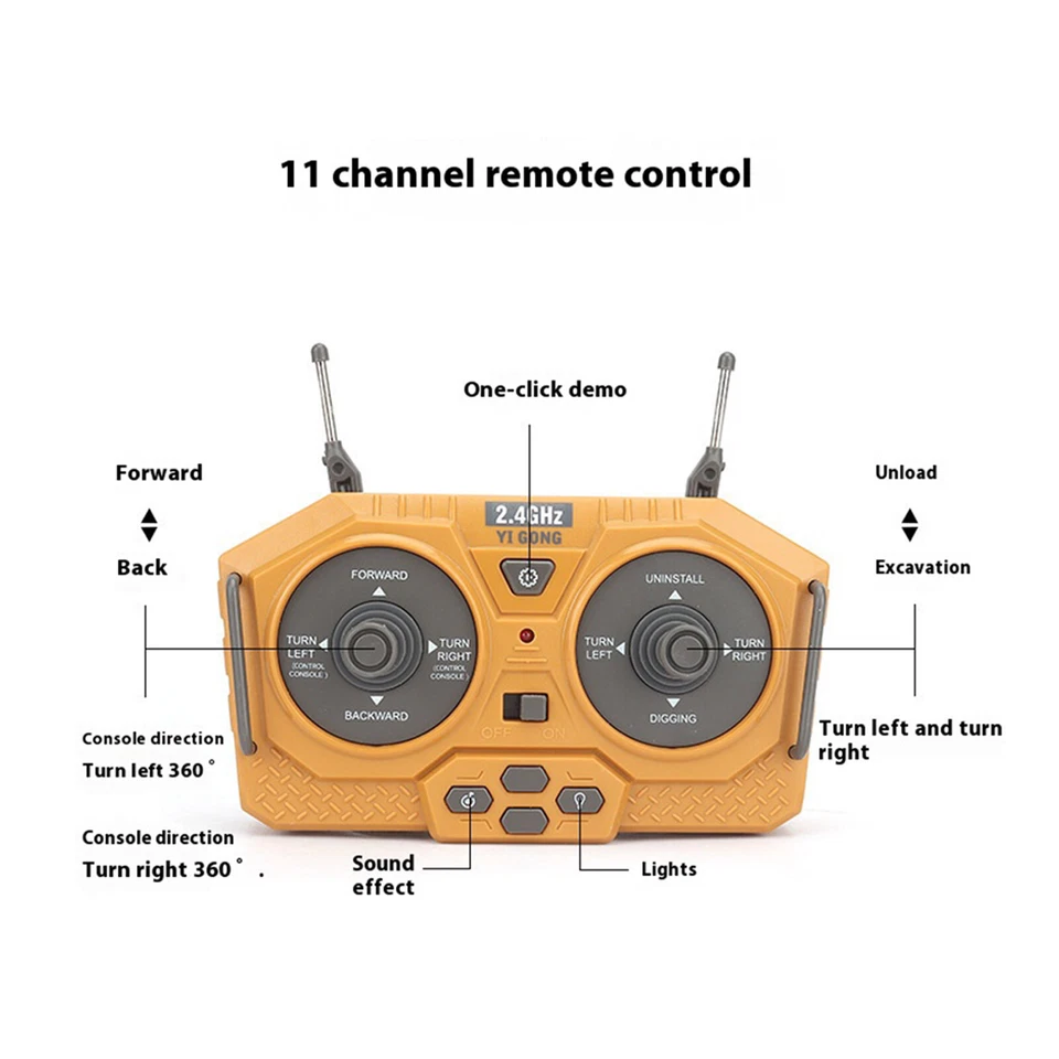Excavator Dumper RC Car 2.4G Remote Control Engineering Vehicle Crawler Truck - Image 2 of 4