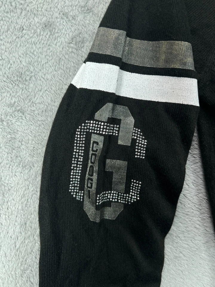 COOGI Varsity свитер женщин большой черный кардиган вязаный стразы длинным рукавом - Изображение 4 из 4