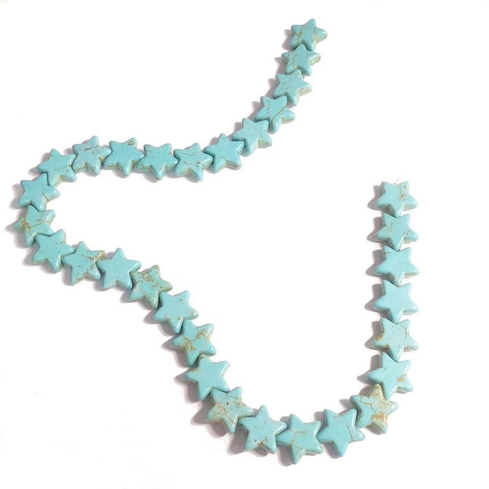 Howlith Perlen Sterne 14 mm Farbe Türkis 31-32 Halbedelsteine nenad-design E042 - Bild 2 von 4