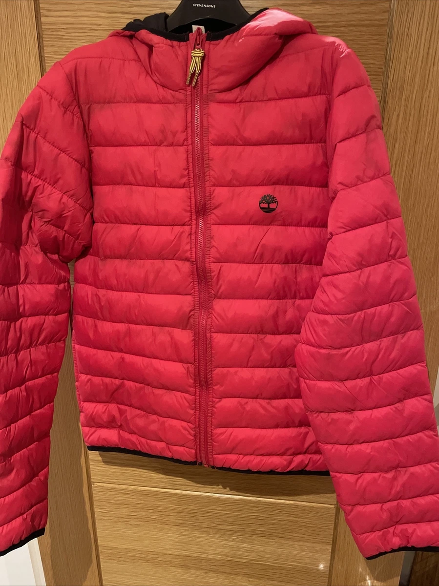 Timberland Kids Quilted Hooded Coat Red Age 14 BNWT Never worn RRP