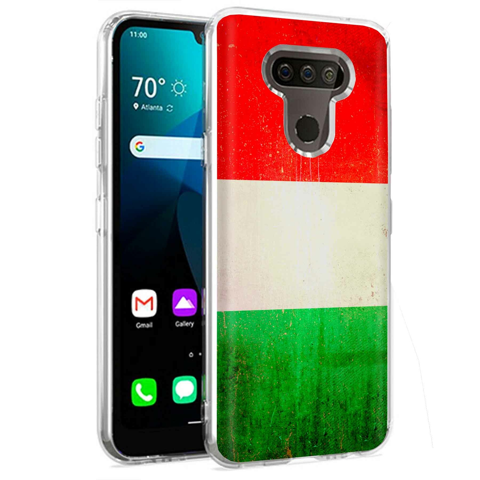 Phone Case for LG Harmony 4,Premier Pro Plus,K41, Old Flag Italy Print