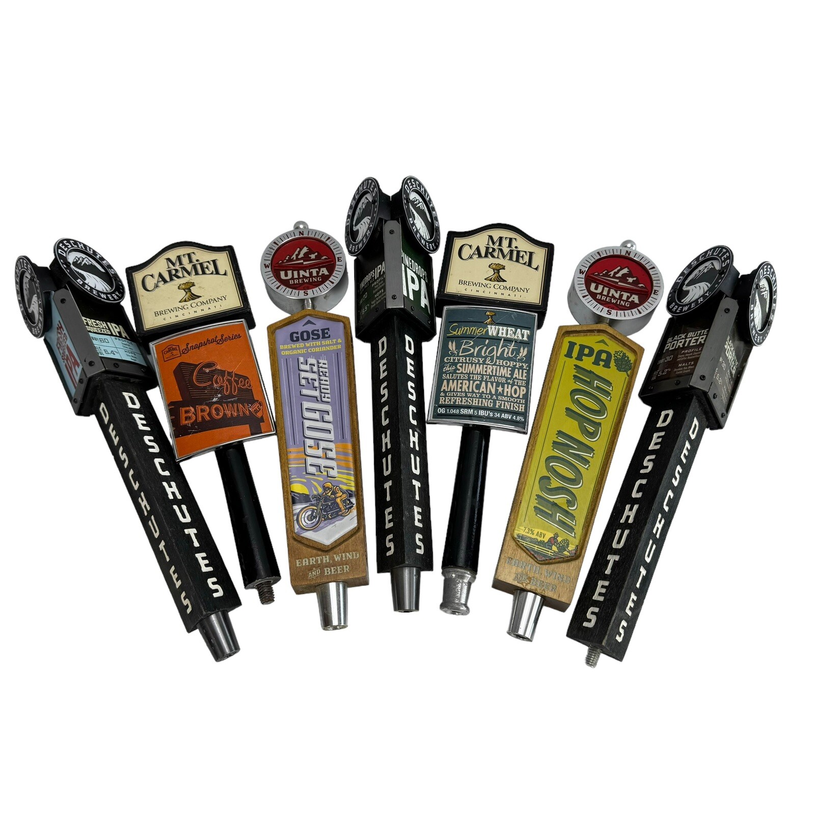 Lot Of 7 Beer Tap Handles Deschutes Uinta Mt Carmel Brewing eBay