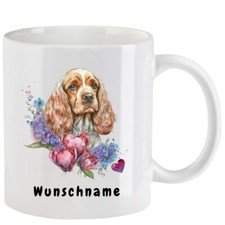Tasse mit Cocker Spaniel aquarell - mit oder ohne Wunschname - 10 Motive