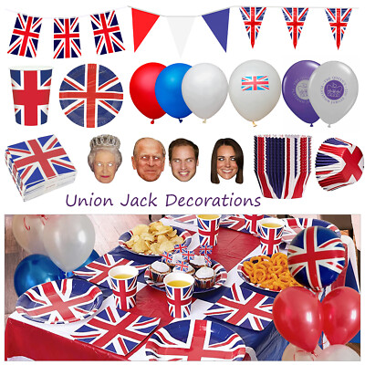 Union Jack Motiv Sport Royal Parade WM Straßenfest Geschirr Deko