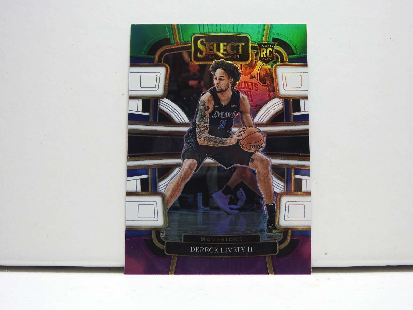 2023-24 Panini Select Dereck Lively II RC Green White Purple #76 Dallas Maverick