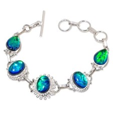 Triplet Opal Gemstone Handmade 925 Sterling Silver Jewelry Bracelet Size 7-8"