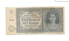 5 Kronen 1940 Ro. 559a (3) B&ouml;hmen und M&auml;hren