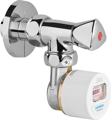 Zenner Ventilzähler Set Einstrahl bestehend aus Armatur Warmwasserzähler 167072