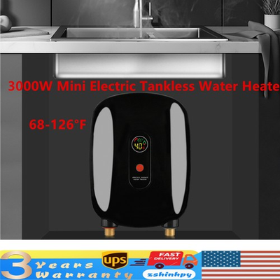 #ad 3000W Electric Water Heater Wall Mount Compact Water Hot Heater Kitchen $56.06