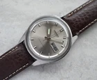 April 1967 Vintage Seiko Men's Watch Automatic Grey Sunburst Dial Leather
