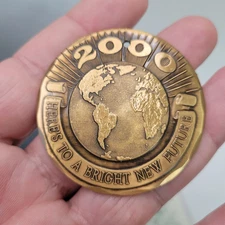 Vtg Wendell August Forge solid Bronze Ornament 2000 Bright New Future - USA