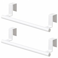 Cabinet Door Towel Bar, Kitchen Towel Holder, White 2 Pack Extended Anti-Sl...