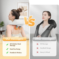 Neck Massager with Heat, 6D Shiatsu Cordless Deep Tissue Shoulder Massager fo...