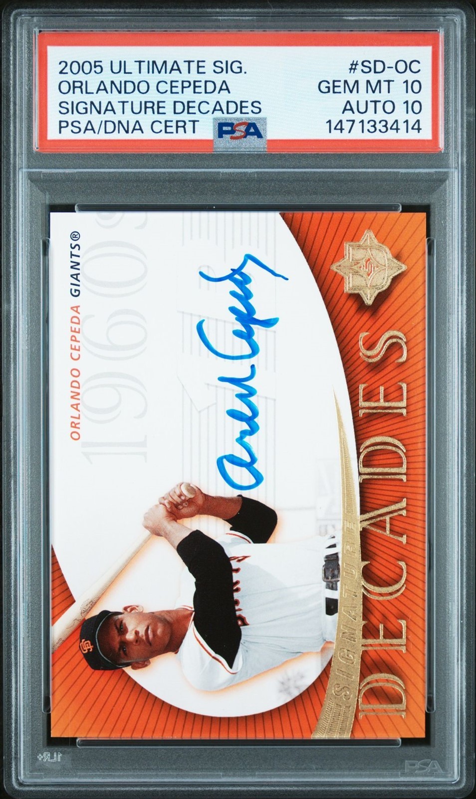 2005 Ultimate Signatures Orlando Cepeda Autograph PSA 10 GEM MINT AUTO 10 *3414