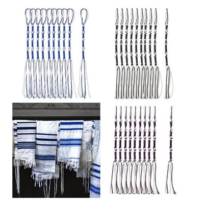 10 Stück jüdisches traditionelles Tzitzits Set Messias Faden für Schal Pullover