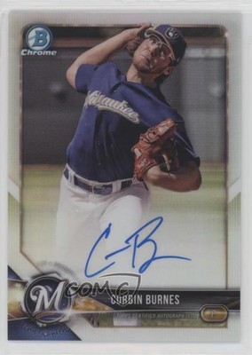 2018 Bowman Chrome Prospect Refractor 253/499 Corbin Burnes #CPA-CB Auto 0ks