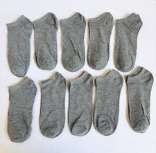 10 Pairs One Size Ankle Socks Gray E1-02