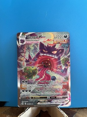 POKEMON GENGAR VMAX 271/264 ALTERNATE ART SECRET FUSION STRIKE HOLO LIGHT DAMAGE