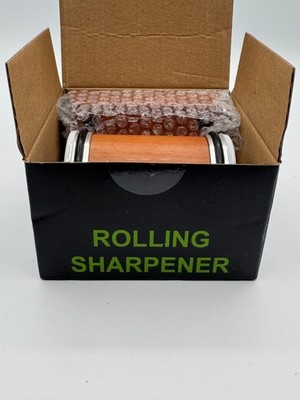 Rolling Knife Sharpener Magnetic 20 Degree Wooden Roller Kitchen Tool Sealed New