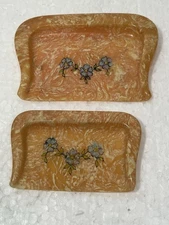 Antique 1920's Marbleized Celluloid Deco Table Crumb Catcher  Set Silent Butler